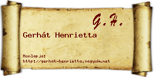 Gerhát Henrietta névjegykártya