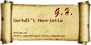 Gerhát Henrietta névjegykártya
