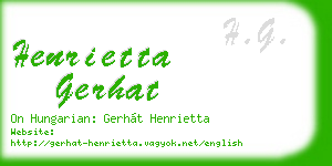 henrietta gerhat business card