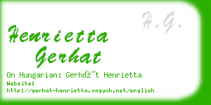 henrietta gerhat business card